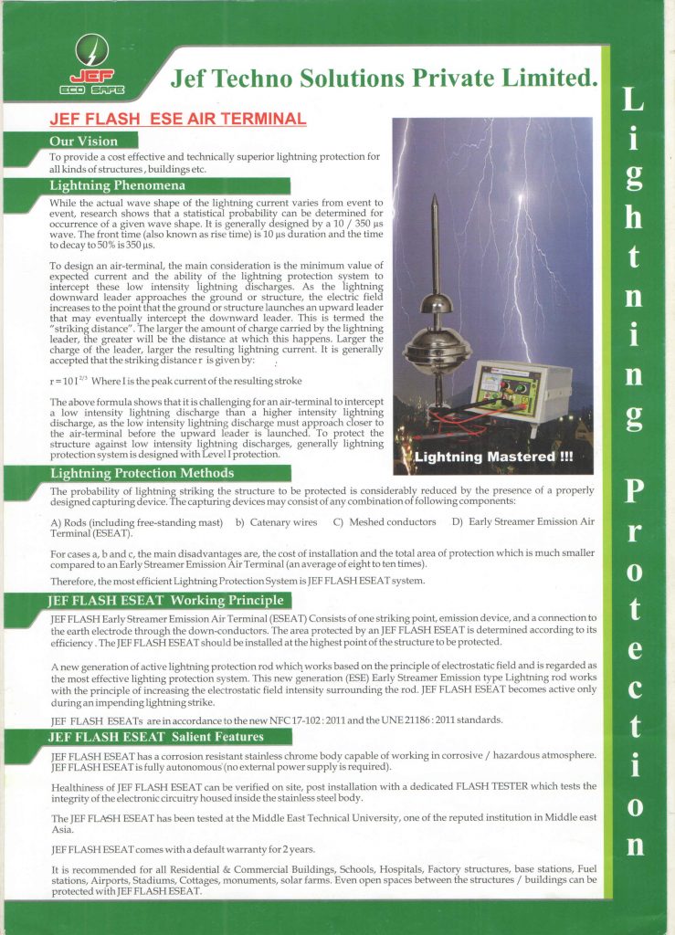 Lightning Arrestors As Per IS 62305 Lightning Arrestors As Per IEC 62305